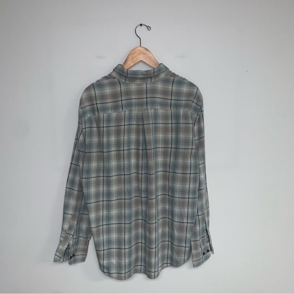 Dockers Plaid Button Down Shirt Men’s Size Large Cotton Green Orange Long Sleeve - Picture 5 of 8